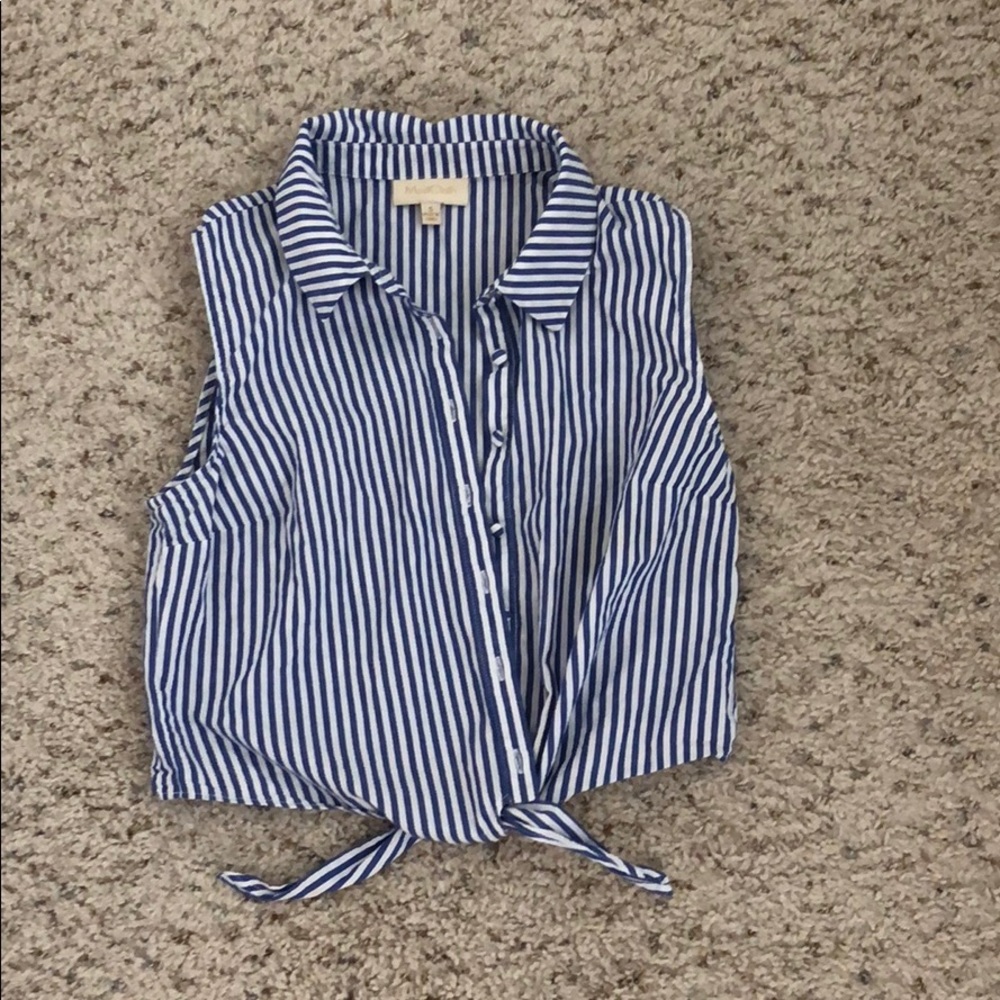 Modcloth front tie sleeveless blouse